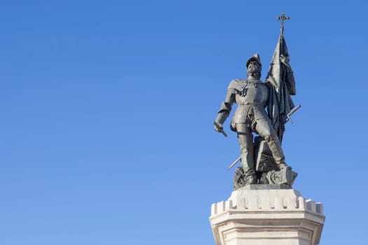 Statue of Hernan Cortes, Mexico conqueror, Medellin, Spain