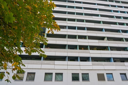 renovated GDR prefabricated building in the city center of Dresden in Prager Straße