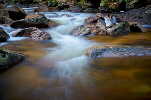 The river Ilse near Ilsenburg at the foot of the Brocken in the Harz National Park