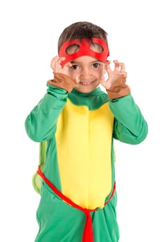 Young boy in a costume isolated in white