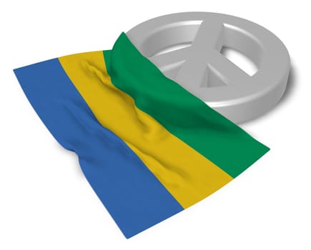 peace symbol and flag of Gabon - 3d rendering