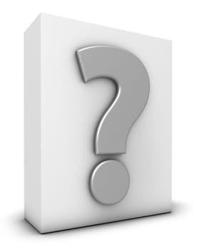 white box and question mark - 3d rendering