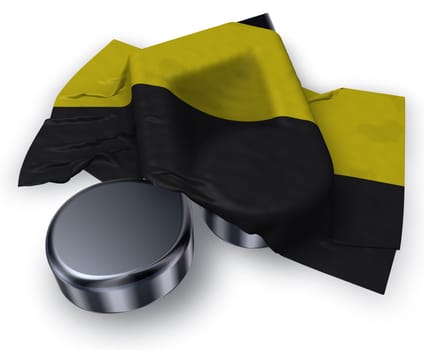 music note and flag of the federal state of Saxony-Anhalt - 3d illustration