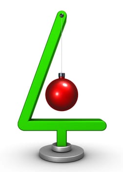stylized Christmas tree on white background - 3d rendering