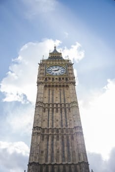 Big Ben with blue sky background in London, UK