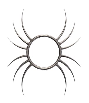 metal ring with spikes - 3d illustration