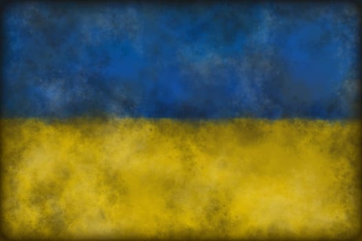 flag of ukraine on grunge background - illustration