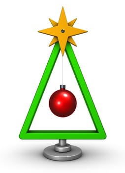 stylized Christmas tree on white background - 3d rendering