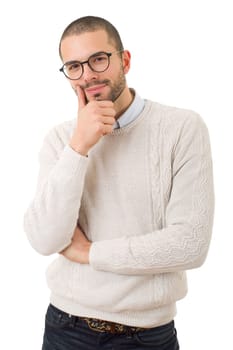 happy casual man isolated on white background