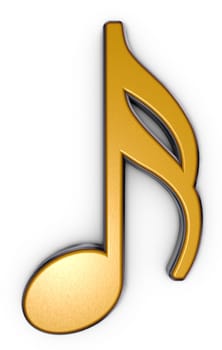 music note on white background - 3d illustration