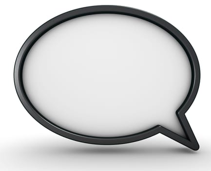 speech bubble on white background - 3d rendering