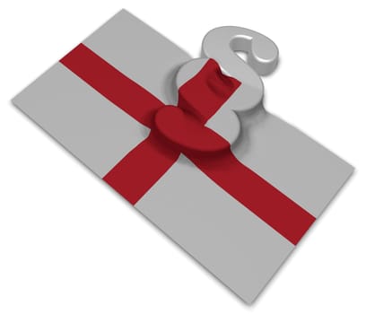 paragraph symbol and English flag - 3d illustration
