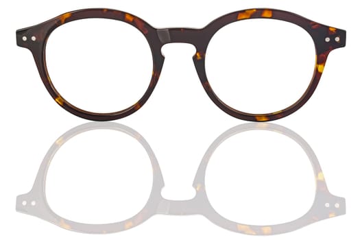 Fashionable men's glasses on a bright background