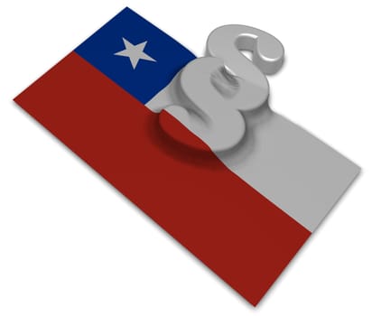 flag of chile and paragraph symbol - 3d illustration