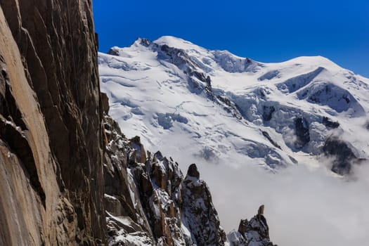 Mont Blanc is the highest mountain of historic Europe (4810 m altitude)