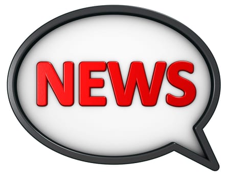 the word news and speech bubble - 3d rendering