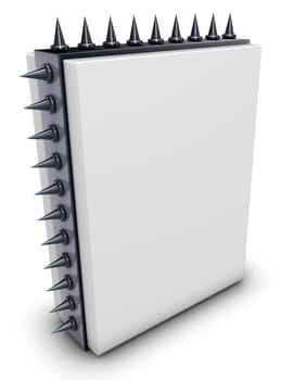 white box with spikeds - 3d rendering