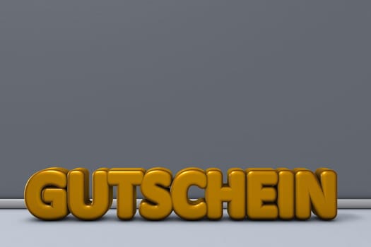 the word voucher in front of grey wall - 3d rendering