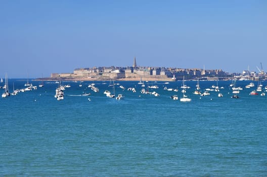 the city of Saint-Malo in Brittany,France - walled town of Saint-Malo in Brittany,France