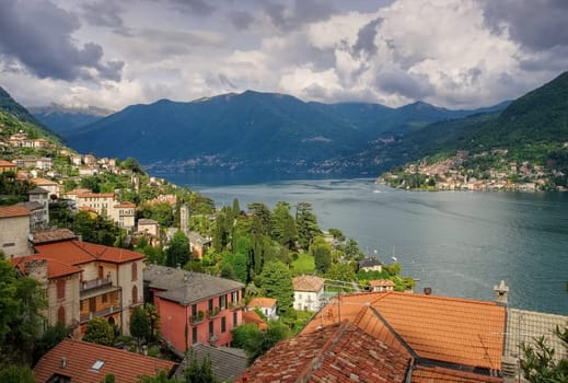 Torno on Lake Como in Italy,View from Moltrasio - Torno Lake Como,Lombardy in Italy,view from Moltrasio