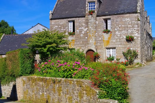 the medieval village of Locronan in Brittany,France - medieval village of Locronan,Brittany in France