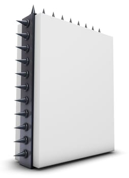 white box with spikeds - 3d rendering