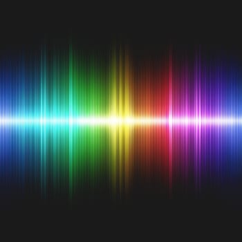 Illustration of colorful sound waves. 2D seamless image.