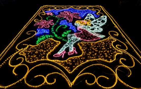 OSAKA, JAPAN - NOVEMBER 22, 2016 : Festival of the lights in Osaka, winter illumination event (Namba Hikari-tabi) at Namba parks in Osaka, Japan.