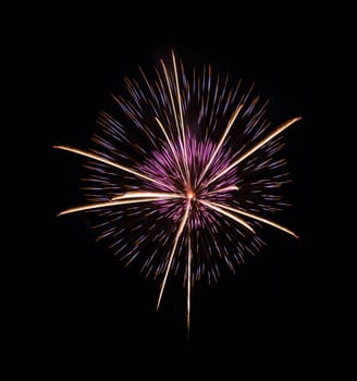 Colorful fireworks on night sky background