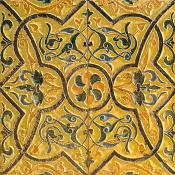 Vintage spanish tiles background.