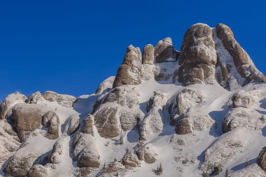 mountain top in winter, Ciucas Mountains, Romania