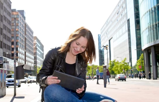 Woman with tablet pc