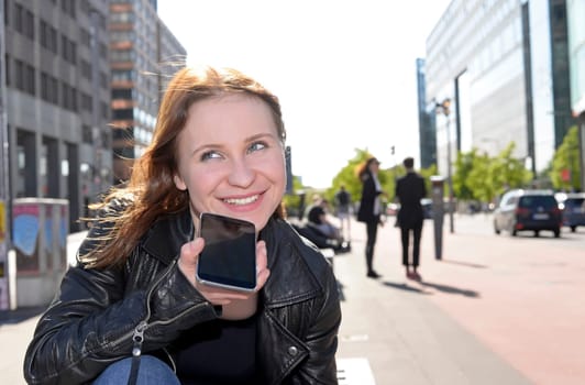 Woman with smartphone