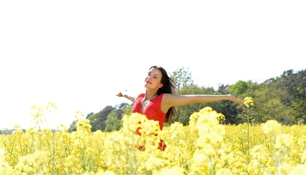 young woman cheers