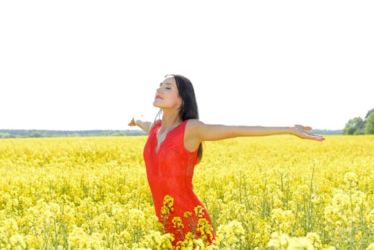 young woman cheers