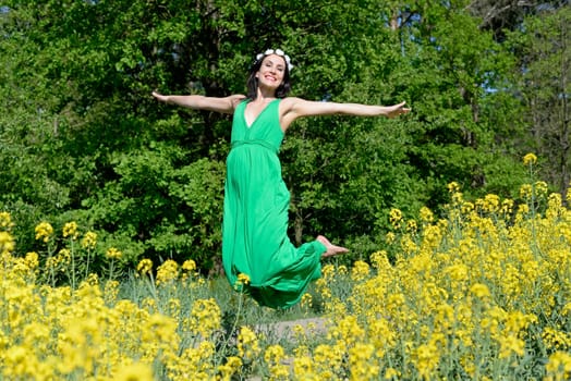 Woman makes leap of joy
