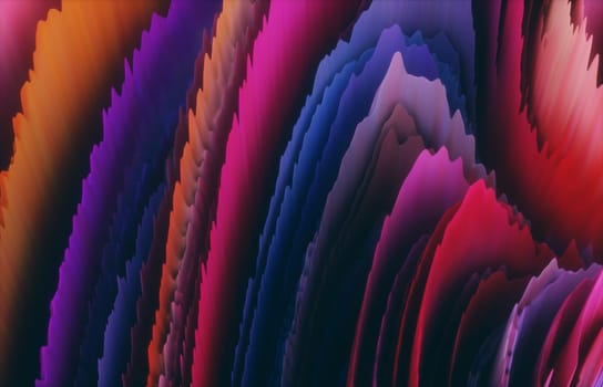 3D illustration. Colorful 3D embossed abstract background.