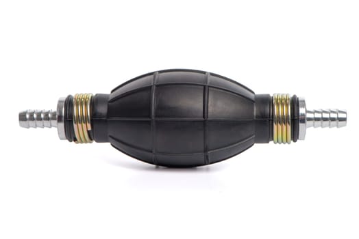 Manual fuel pump isolated on white background.