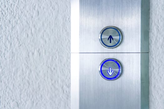 Press the elevator down and keypad elevator