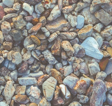 Pebble sea stones on beach