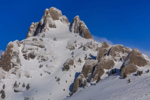 mountain top in winter, Ciucas Mountains, Romania