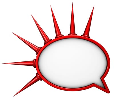 speech bubble with spikes - 3d rendering