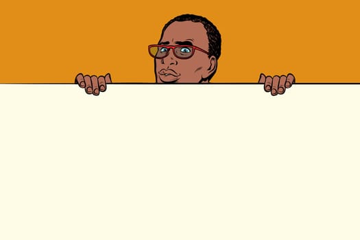 African businessman poster background. Pop art retro vector illustration