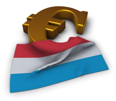 eurosymbol and flag of luxembourg - 3d rendering