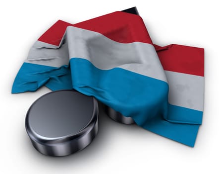 music note and flag of luxembourg - 3d illustration