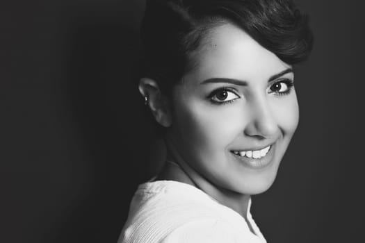 Beautiful young saudi arabian woman smiling