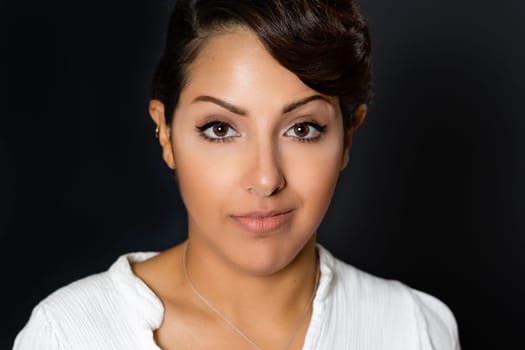 Middle Eastern woman facial expression