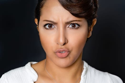 Pretty expressive middle eastern woman