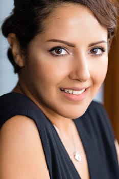 Beautiful young saudi arabian woman smiling
