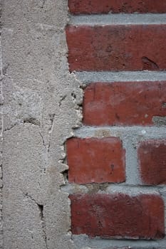 detail - old red brick wall